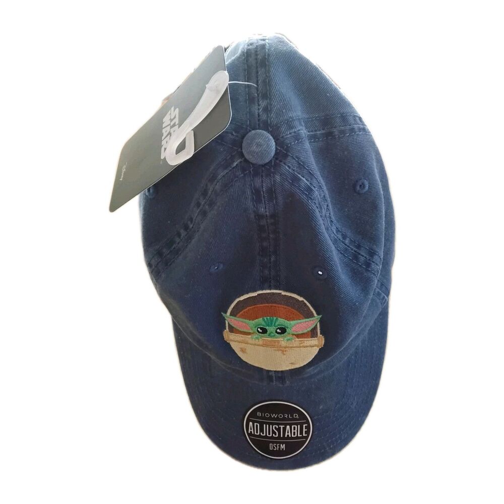 BABY YODA Denim DISTRESSED BASEBALL Cap Grogu /BLUE New With Tags